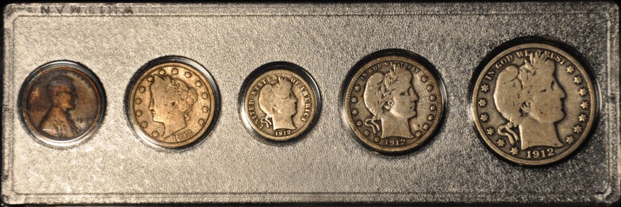 1912 US Mint 5-Coin Set OBVERSE