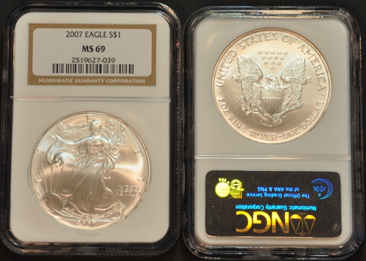 2007 NGC MS69 Silver Eagle