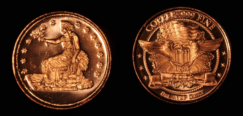 2012 Trade Dollar Design in PURE COPPER