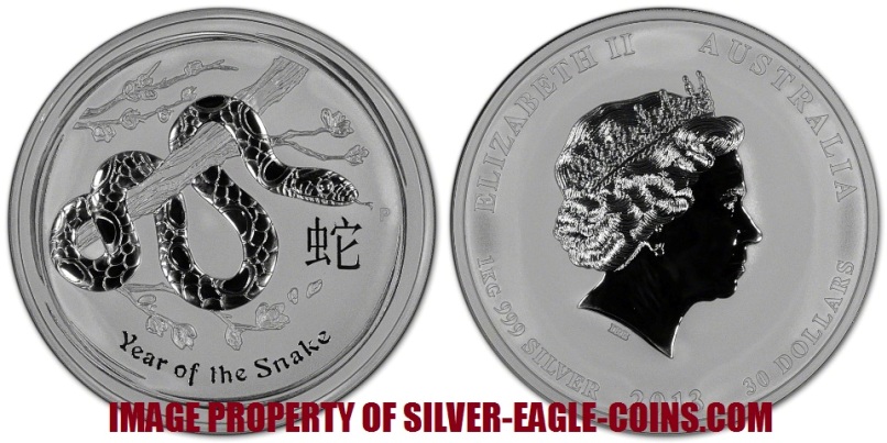 2013 Australian Lunar Silver Snake KILO
