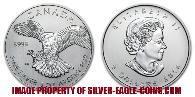 2014 Canada Silver Peregrine Falcon