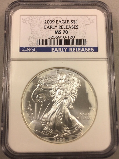 Graded Silver Eagle with Milk Spots