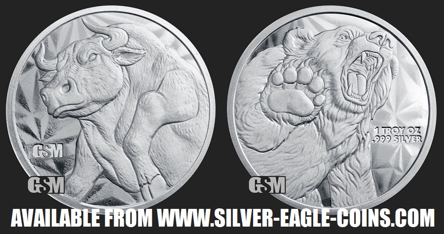 Bull & Bear 1 Oz. Silver Round