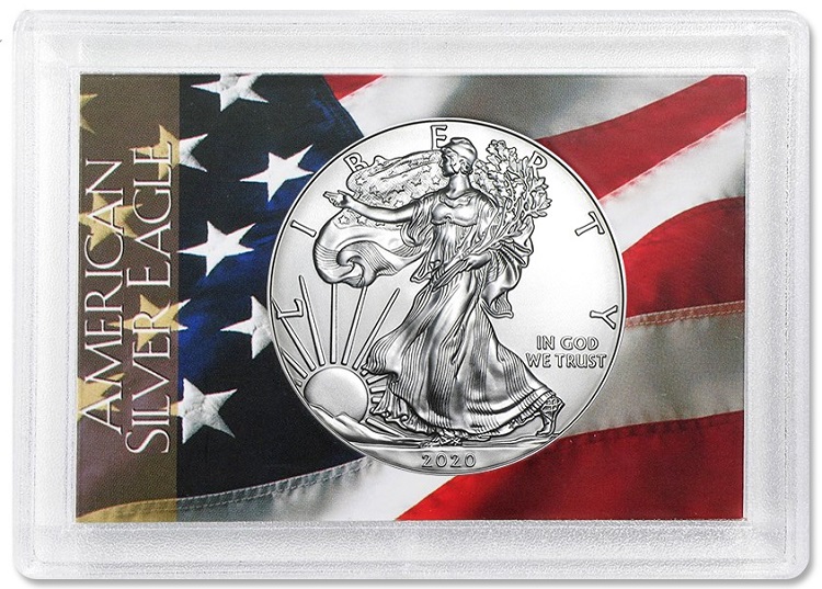 Silver Eagle Flag Gift Case